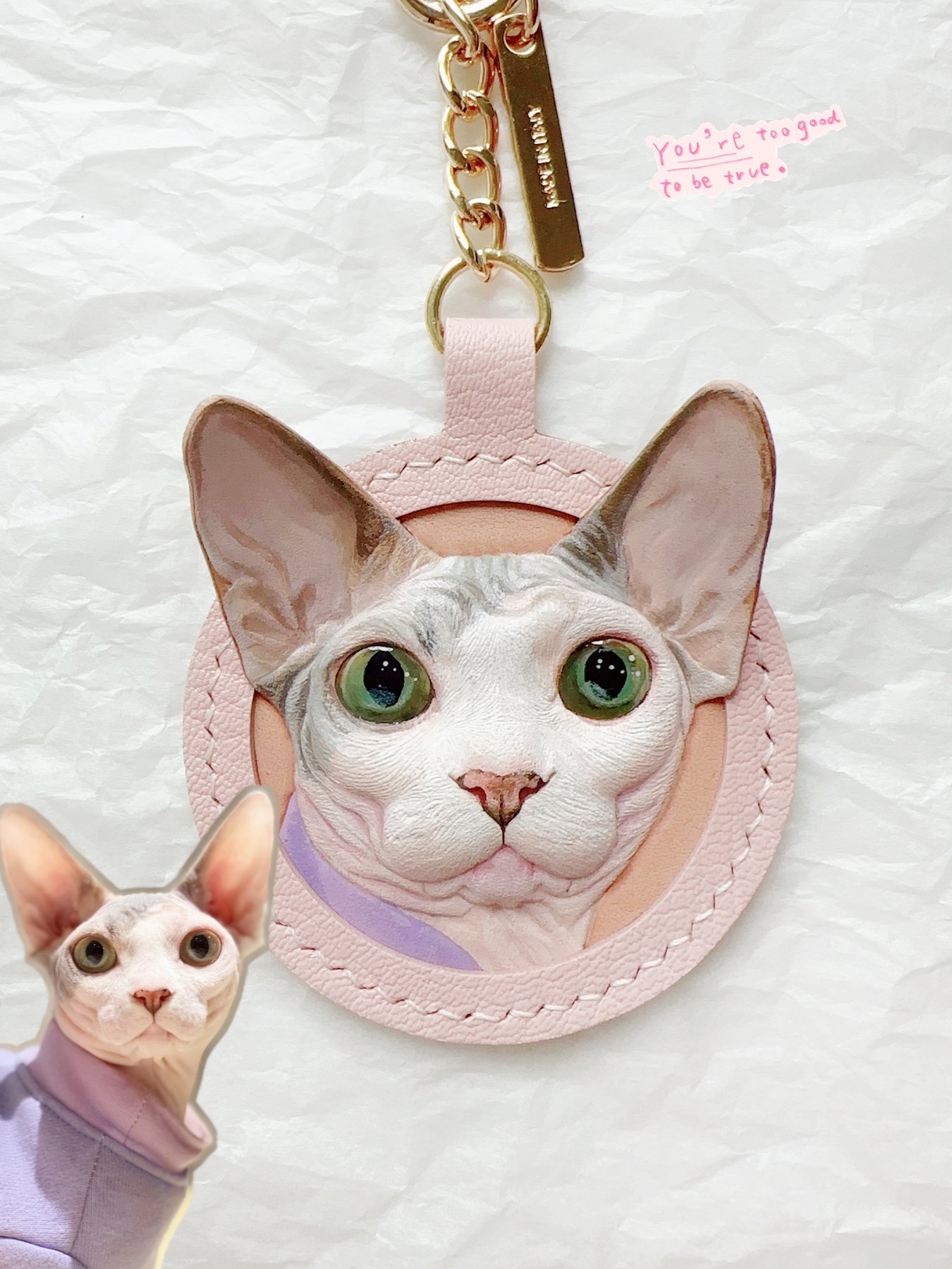 Cat portrait charm