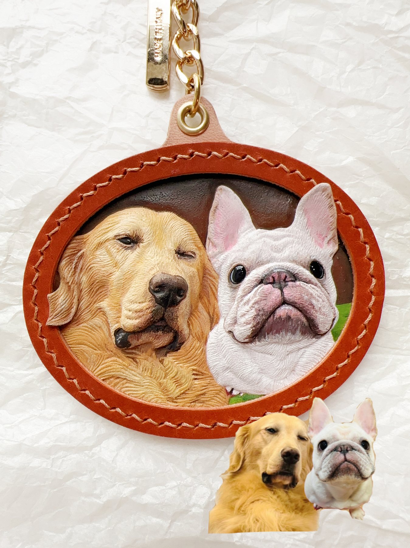 Double pet leather portrait