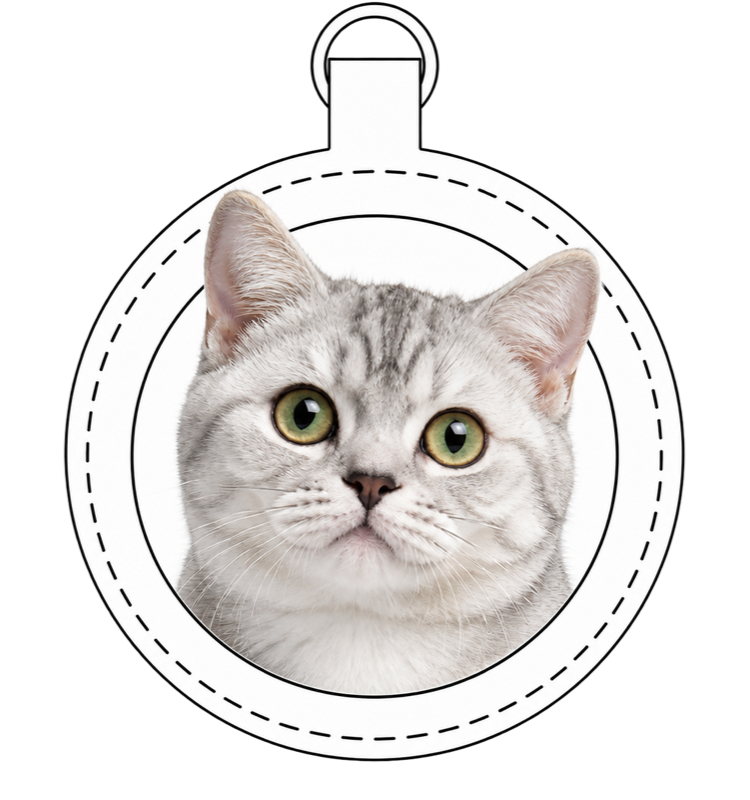 Round portrait, 7 by 7 centimetres