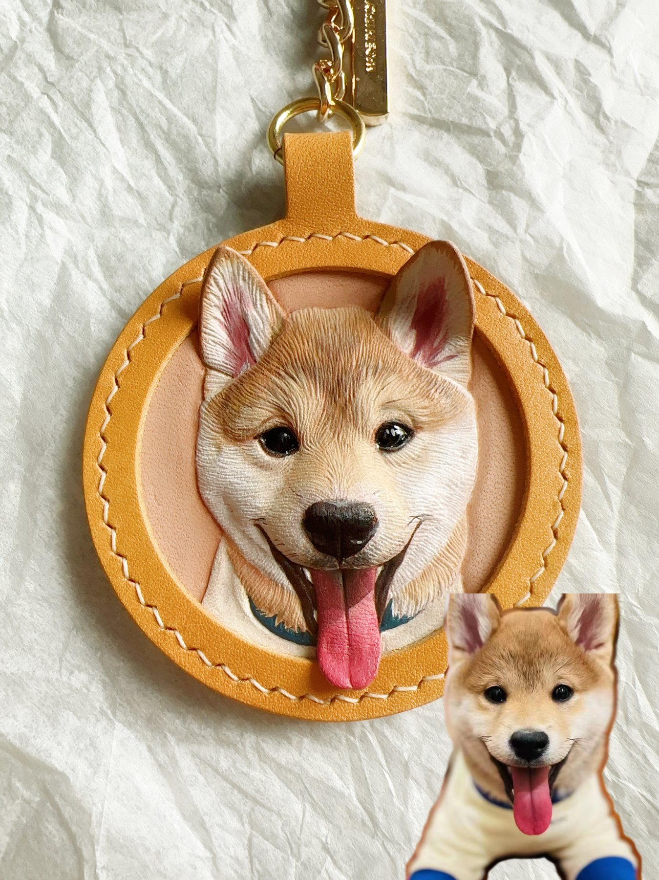 Shiba portrait charm