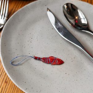 Hand-Carved Leather Fish Charm